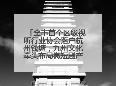 全市首个区级视听行业协会落户杭州钱塘，九州文化牵头布局微短剧产业高地