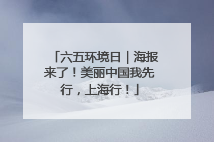 六五环境日｜海报来了！美丽中国我先行，上海行！