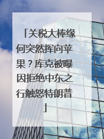 关税大棒缘何突然挥向苹果？库克被曝因拒绝中东之行触怒特朗普