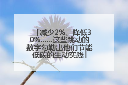 减少2%、降低30%……这些跳动的数字勾勒出他们节能低碳的生动实践