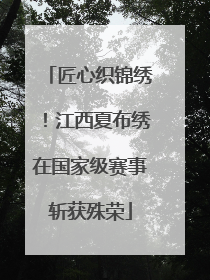 匠心织锦绣！江西夏布绣在国家级赛事斩获殊荣