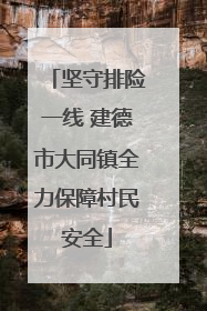 坚守排险一线 建德市大同镇全力保障村民安全