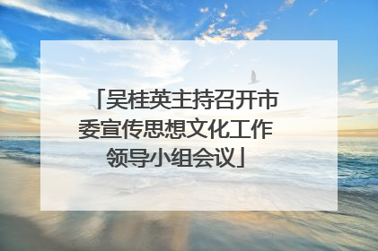 吴桂英主持召开市委宣传思想文化工作领导小组会议