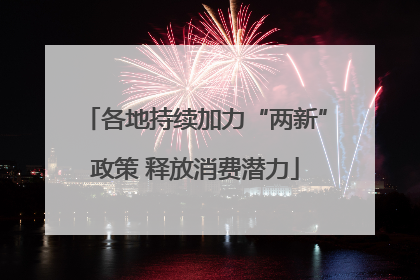 各地持续加力“两新”政策 释放消费潜力