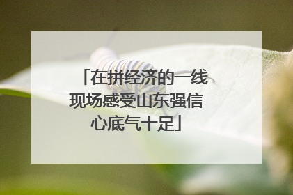 在拼经济的一线现场感受山东强信心底气十足