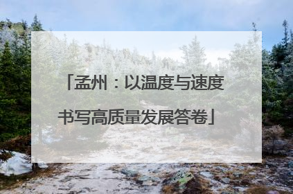 孟州：以温度与速度书写高质量发展答卷