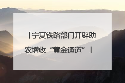 宁夏铁路部门开辟助农增收“黄金通道”