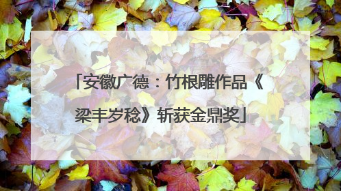 安徽广德：竹根雕作品《梁丰岁稔》斩获金鼎奖