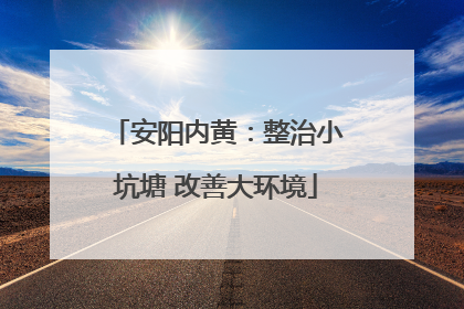 安阳内黄：整治小坑塘 改善大环境