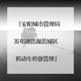 安阳城市管理局发布通告规范城区机动车停放管理