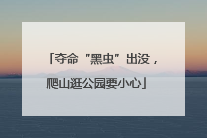 夺命“黑虫”出没,爬山逛公园要小心