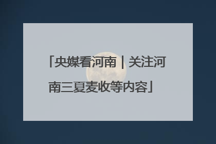 央媒看河南｜关注河南三夏麦收等内容
