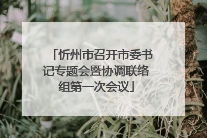忻州市召开市委书记专题会暨协调联络组第一次会议