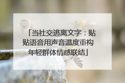 当社交逃离文字：贴贴语音用声音温度重构年轻群体情感联结