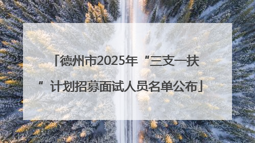 德州市2025年“三支一扶”计划招募面试人员名单公布