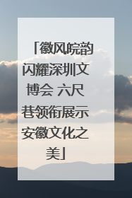 徽风皖韵闪耀深圳文博会 六尺巷领衔展示安徽文化之美