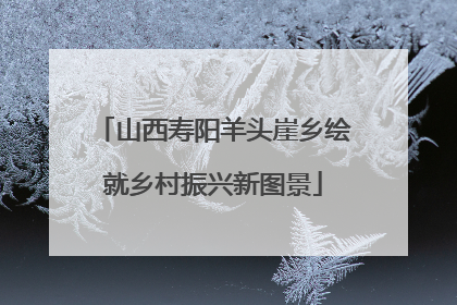 山西寿阳羊头崖乡绘就乡村振兴新图景