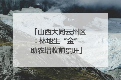 山西大同云州区：林地生“金” 助农增收前景旺