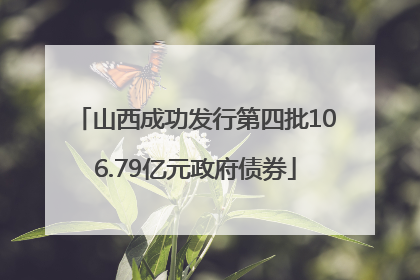 山西成功发行第四批106.79亿元政府债券