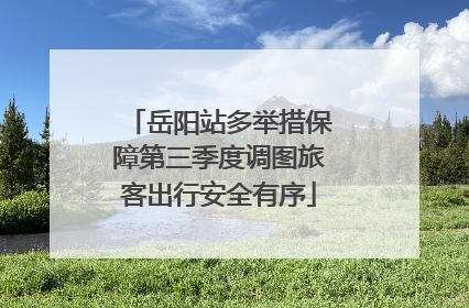 岳阳站多举措保障第三季度调图旅客出行安全有序