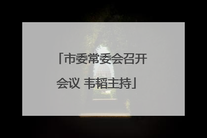 市委常委会召开会议 韦韬主持