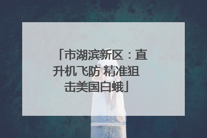 市湖滨新区：直升机飞防 精准狙击美国白蛾