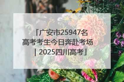 广安市25947名高考考生今日奔赴考场｜2025四川高考