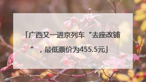 广西又一进京列车“去座改铺”，最低票价为455.5元