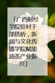 广西财经学院驻村干部搭桥，新闻与文化传播学院赋能油茶产业振兴