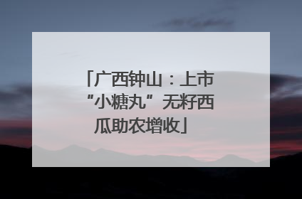 广西钟山：上市“小糖丸”无籽西瓜助农增收
