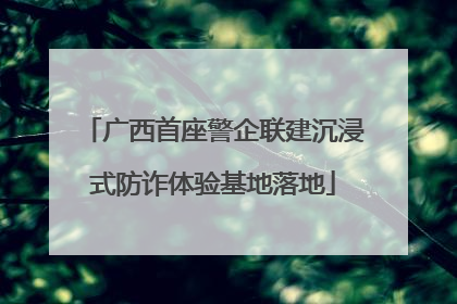广西首座警企联建沉浸式防诈体验基地落地