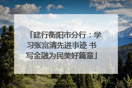 建行衡阳市分行：学习张富清先进事迹 书写金融为民美好篇章