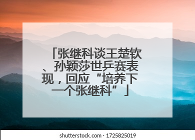 张继科谈王楚钦、孙颖莎世乒赛表现，回应“培养下一个张继科”