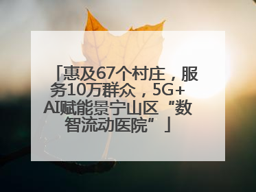 惠及67个村庄，服务10万群众，5G+AI赋能景宁山区“数智流动医院”