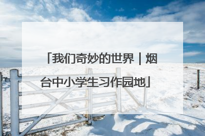 我们奇妙的世界｜烟台中小学生习作园地