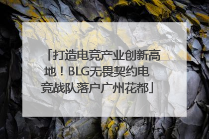 打造电竞产业创新高地！BLG无畏契约电竞战队落户广州花都