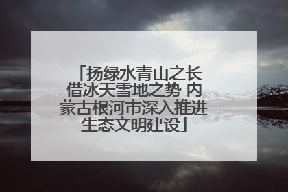 扬绿水青山之长 借冰天雪地之势 内蒙古根河市深入推进生态文明建设