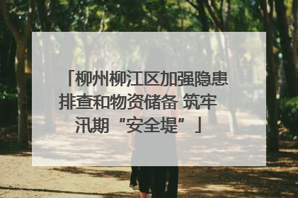 柳州柳江区加强隐患排查和物资储备 筑牢汛期“安全堤”