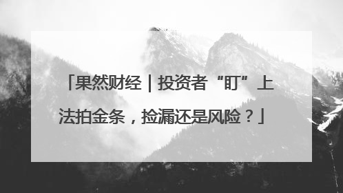 果然财经｜投资者“盯”上法拍金条，捡漏还是风险？