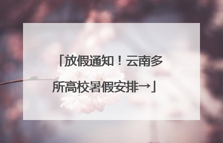 放假通知！云南多所高校暑假安排→