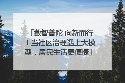 数智普陀 向新而行〡当社区治理遇上大模型，居民生活更便捷