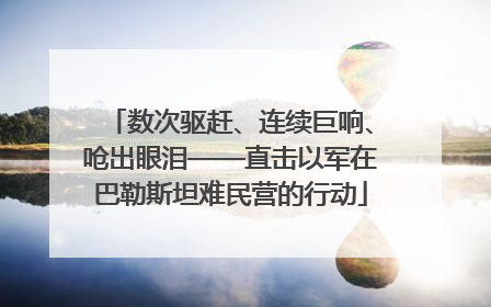 数次驱赶、连续巨响、呛出眼泪——直击以军在巴勒斯坦难民营的行动