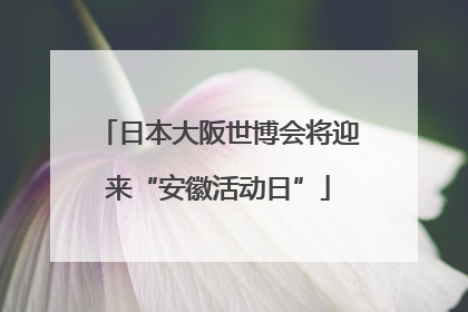 日本大阪世博会将迎来“安徽活动日”
