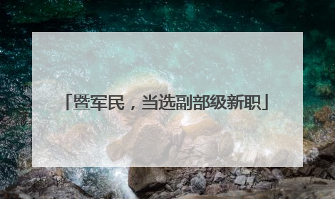 暨军民，当选副部级新职