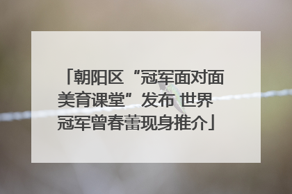 朝阳区“冠军面对面美育课堂”发布 世界冠军曾春蕾现身推介