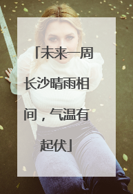 未来一周长沙晴雨相间，气温有起伏