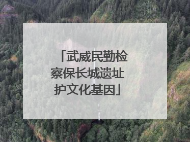 武威民勤检察保长城遗址护文化基因