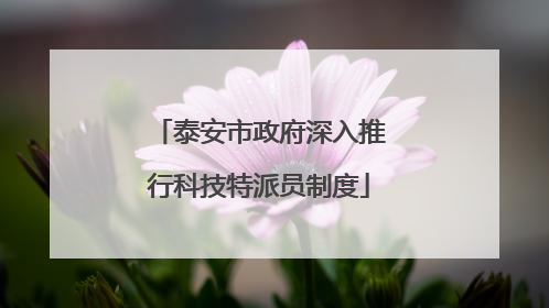 泰安市政府深入推行科技特派员制度