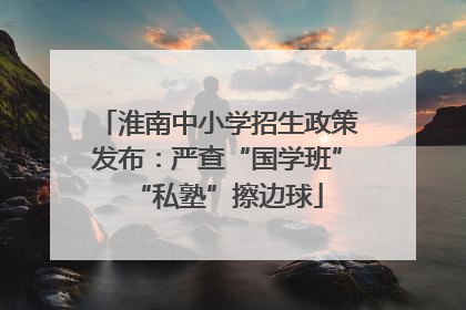 淮南中小学招生政策发布：严查“国学班”“私塾”擦边球
