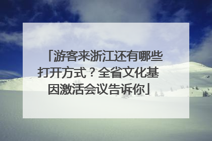 游客来浙江还有哪些打开方式？全省文化基因激活会议告诉你